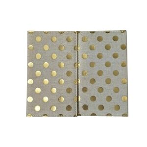 Kate Spade Planner Folio Neutral Canvas Woth Gold Polka Dot